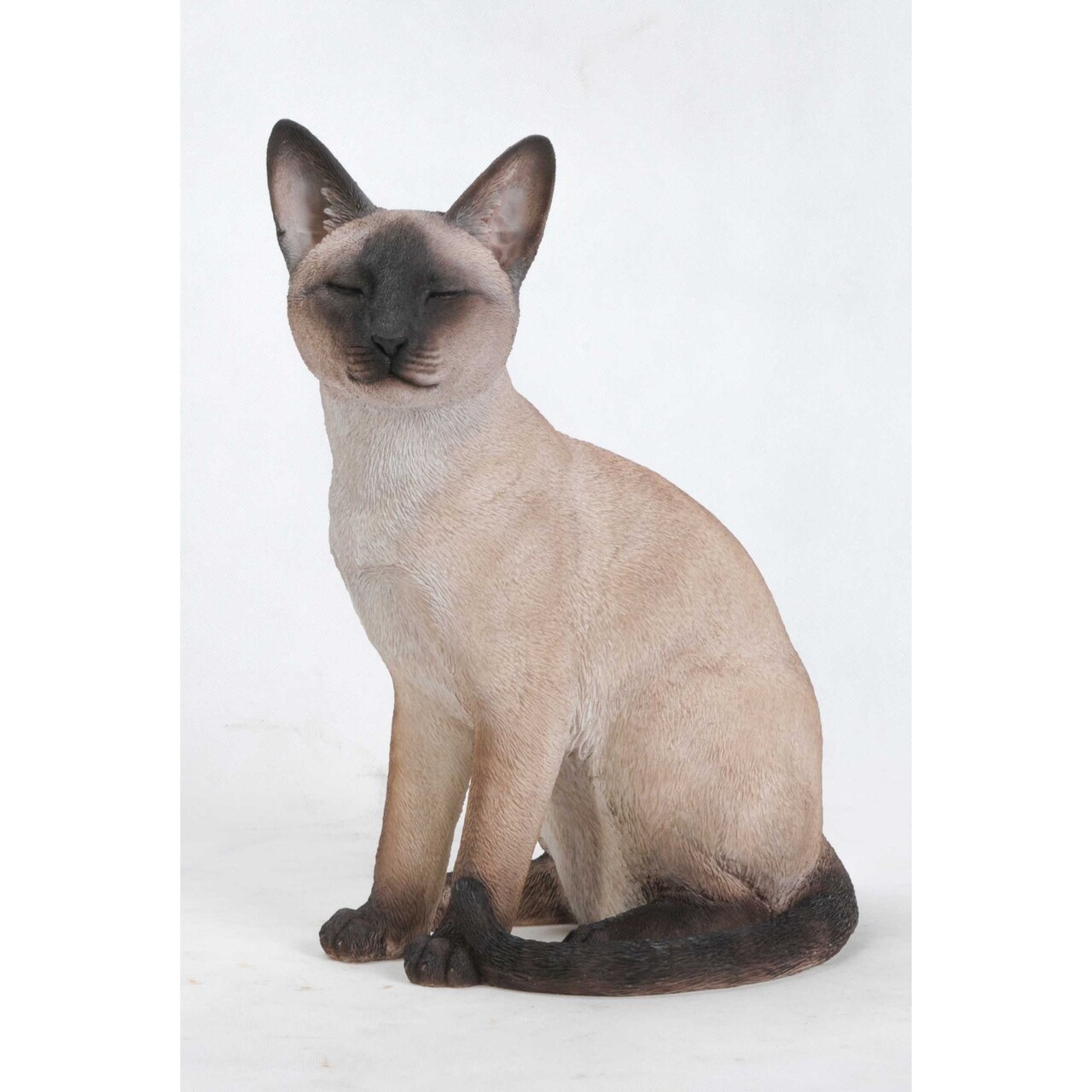 Hi-Line Gifts Sitting Siamese Cat Outdoor Garden Statue - 13.5"